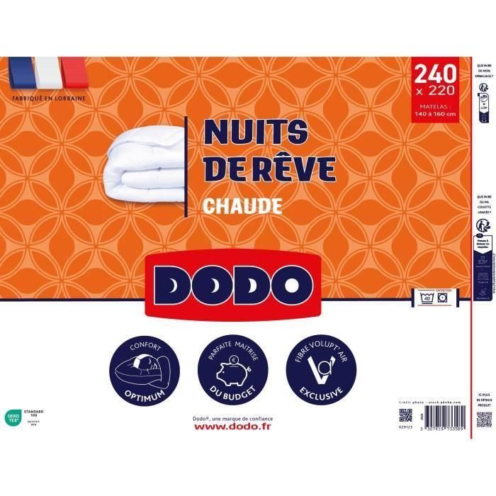 DODO - Edredón extra cálido - NUITS DE REVE - 220 x 240 cm - 400gr/m² - Blanco 2 DODO - Edredón extra cálido - NUITS DE REVE - 220 x 240 cm - 400gr/m² - Blanco 2