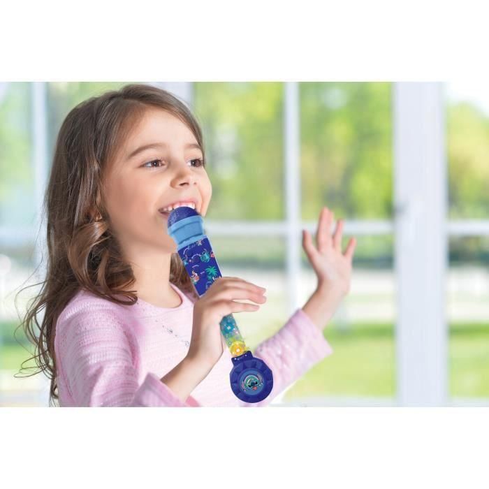 Lexibook LEXMIC90D Micrófono Infantil Iluminado Stitch con Altavoz, Melodías y Efectos de Sonido 4