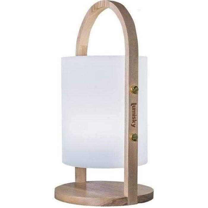 Linterna inalámbrica LED LUMISKY Woody - H 37 cm - Blanco