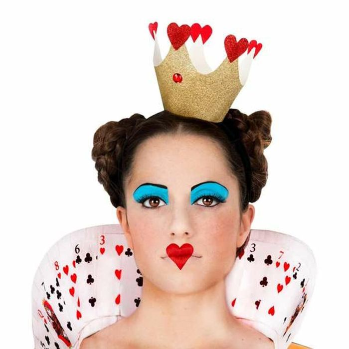 Disfraz reina de corazones diadema con corona, vestido y medias talla XL 11