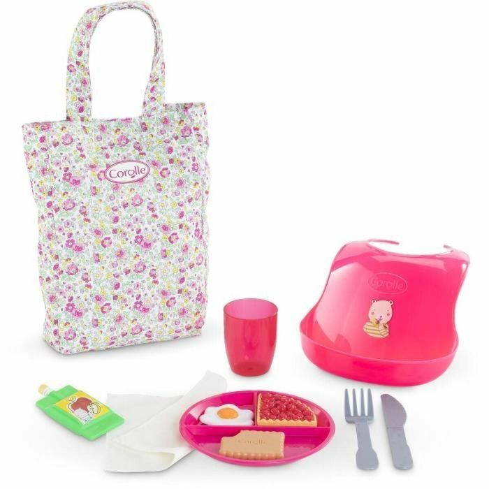 Corolle Caja de Comida Grande, Accesorios para Muñecos Bebés de 36 y 42 cm, 11 Piezas, +2 Años
