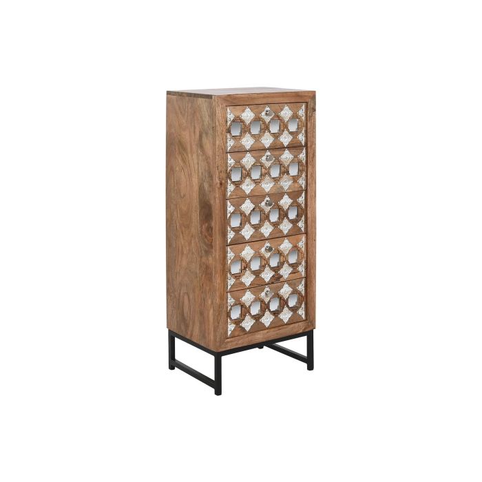 Cajonera Home ESPRIT Marrón Negro Plateado Madera de mango Espejo Indio 45 x 35 x 105 cm 1 Cajonera Home ESPRIT Marrón Negro Plateado Madera de mango Espejo Indio 45 x 35 x 105 cm 1