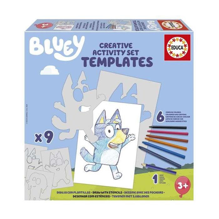 Set creativo plantillas de bluey con 9 modelos diferentes ¡dibuja y colorea con las ceras! Set creativo plantillas de bluey con 9 modelos diferentes ¡dibuja y colorea con las ceras!