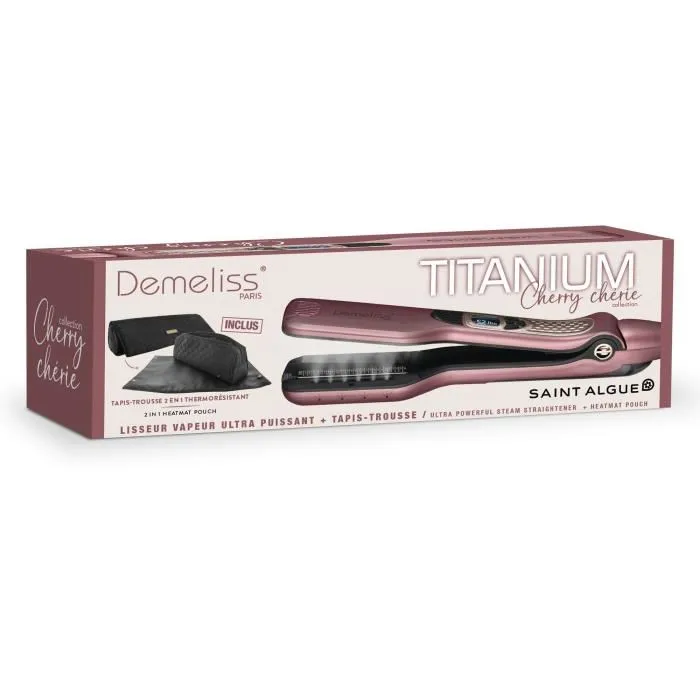 Demeliss Plancha de Pelo de Titanio DEM3666085213710 con 5 Ajustes de Temperatura hasta 230°C Cherry Chérie 3
