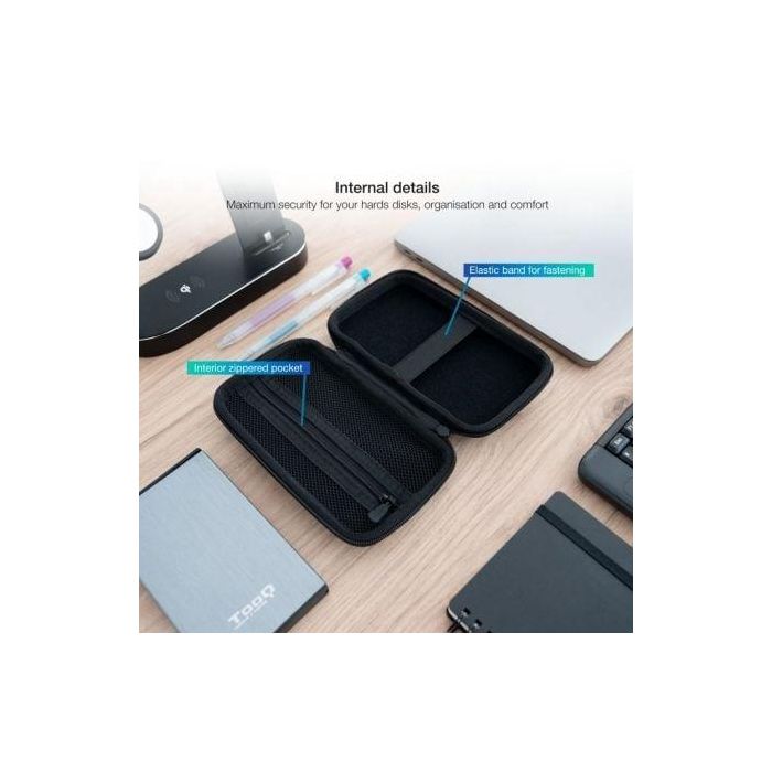 TooQ TQBC-E2503B Funda Rígida Estuche de Transporte para Disco Duro Externo 2.5" Compacto con Cremallera Negro 1 TooQ TQBC-E2503B Funda Rígida Estuche de Transporte para Disco Duro Externo 2.5" Compacto con Cremallera Negro 1