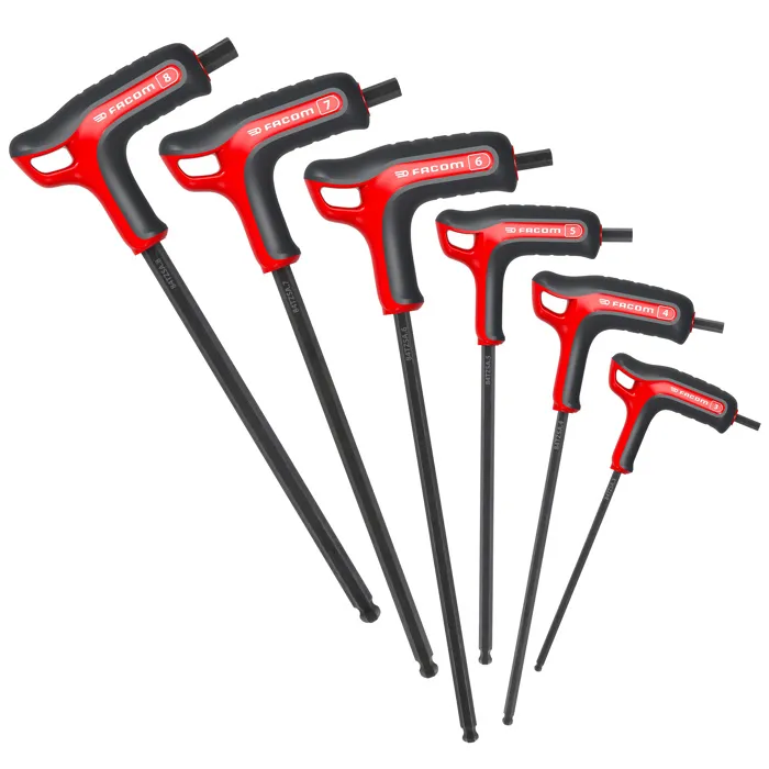 Facom 84TZSA.PB Juego de 6 Llaves en Forma de T con Asas, 6 Caras 0 Facom 84TZSA.PB Juego de 6 Llaves en Forma de T con Asas, 6 Caras 0