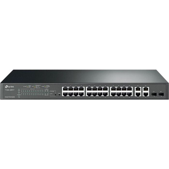 TP-Link Switch Inteligente 24 Puertos 10/100Mbps + 4 Puertos Gigabit PoE+ T1500-28PCT (TL-SL2428P)
