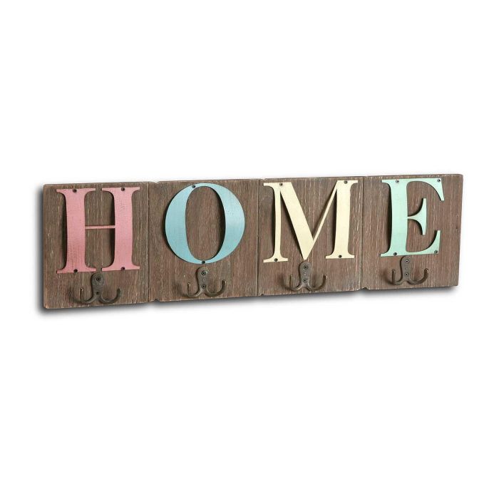 Perchero Home Versa, madera MDF y metal, 3x16x60 cm Perchero Home Versa, madera MDF y metal, 3x16x60 cm
