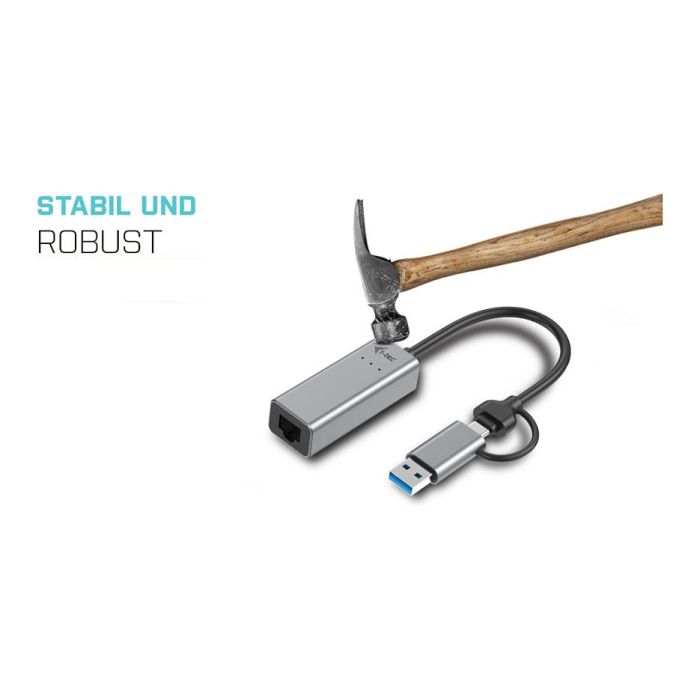 I-TEC Adaptador LAN Ethernet USB-C/USB-A 2.5Gbps Gris