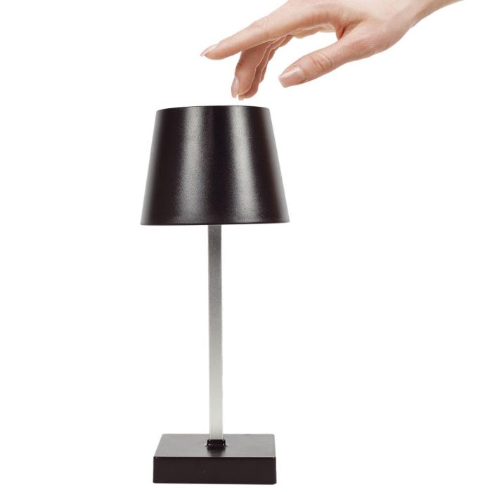 Home Deco Factory Lámpara Led Táctil Negra, 3 Intensidades, Sin Cables, 12 LED COB