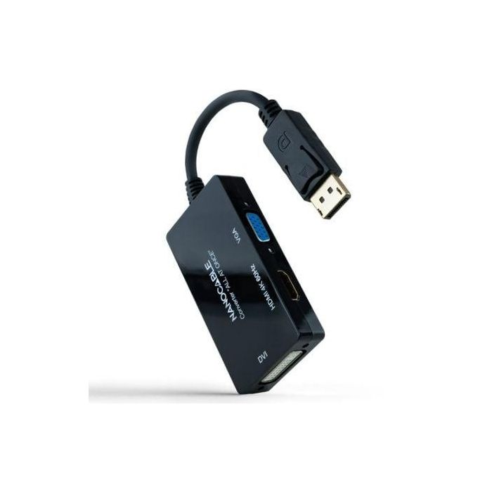 Cable DisplayPort Nanocable 10.16.3301-ALL/ HDMI Hembra - DVI-D Hembra - VGA Hembra/ 20cm/ Negro Cable DisplayPort Nanocable 10.16.3301-ALL/ HDMI Hembra - DVI-D Hembra - VGA Hembra/ 20cm/ Negro
