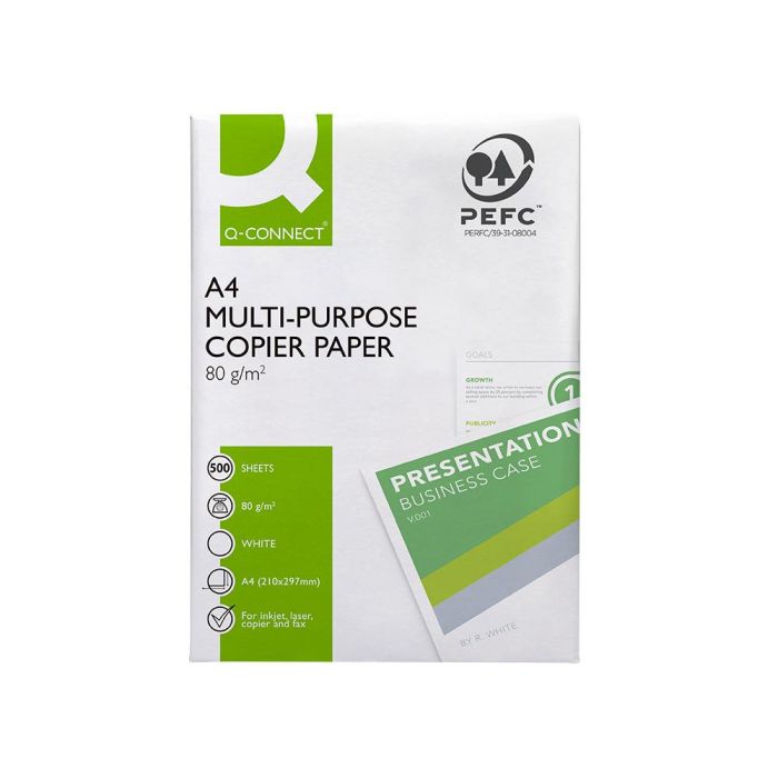 Papel Fotocopiadora Q-Connect Economy Din A4 80 gramos Paquete De 500 Hojas 240 unidades 2