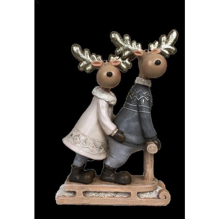 Figura Navidad Moderna DKD Home Decor 6 x 18 x 13 cm (4 Unidades)