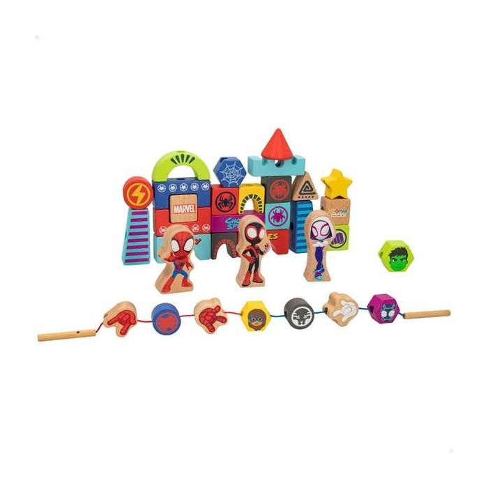 Juego de construccion de madera spidey amazing friends & friends con 50 piezas 6 Juego de construccion de madera spidey amazing friends & friends con 50 piezas 6