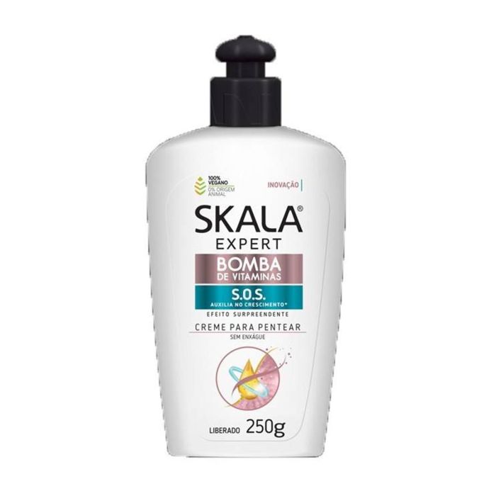 Skala Crema Para Peinar Bomba Vitaminas con Vitamina A y D, Aceite de Ricino y Proteínas Vegetales para el Crecimiento Capilar 250g Skala Crema Para Peinar Bomba Vitaminas con Vitamina A y D, Aceite de Ricino y Proteínas Vegetales para el Crecimiento Capilar 250g