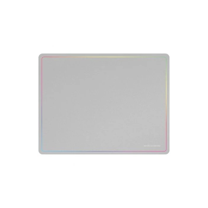 Mars Gaming Alfombrilla MMP124 Blanco | Superficie Nano-textil, Borde Rainbow, Base Antideslizante | Ideal Gamers y Profesionales