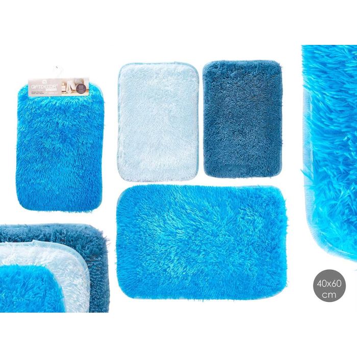 Alfombra de Pelo Largo 40x60 cm Azul - Giftdecor (24 Unidades) Alfombra de Pelo Largo 40x60 cm Azul - Giftdecor (24 Unidades)