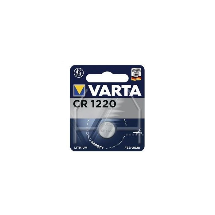 Pila de botón litio CR1220 35mAh 1ud - Varta - Ideal para llaves de coche, calculadoras y cámaras - Ref: 6220112401 Pila de botón litio CR1220 35mAh 1ud - Varta - Ideal para llaves de coche, calculadoras y cámaras - Ref: 6220112401