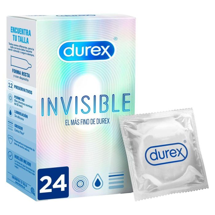 Durex Preservativos Invisible Extra Sensitivo: Ultra finos para máxima sensibilidad y placer, probados dermatológicamente, 24 unidades 5