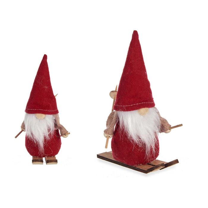 Figura Santa Rojo con Esquís 15 cm Krist+ - Madera y Tela (24 Unidades) Figura Santa Rojo con Esquís 15 cm Krist+ - Madera y Tela (24 Unidades)