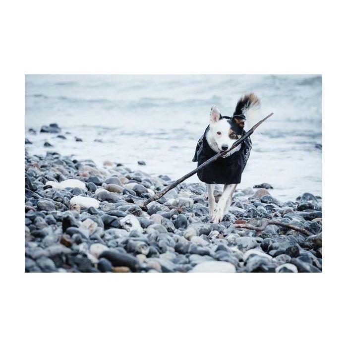 Hurtta Chaqueta Impermeable Drizzle Negro T.20 con Refuerzos Reflectantes y Ajuste Ajustable 2