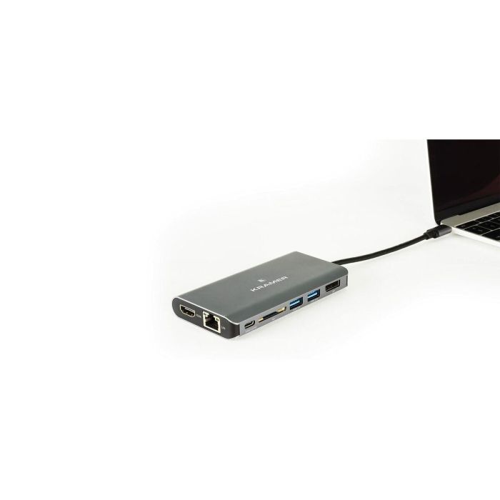 Hub USB Kramer Electronics KDock-3 Plateado Gris 1 Hub USB Kramer Electronics KDock-3 Plateado Gris 1