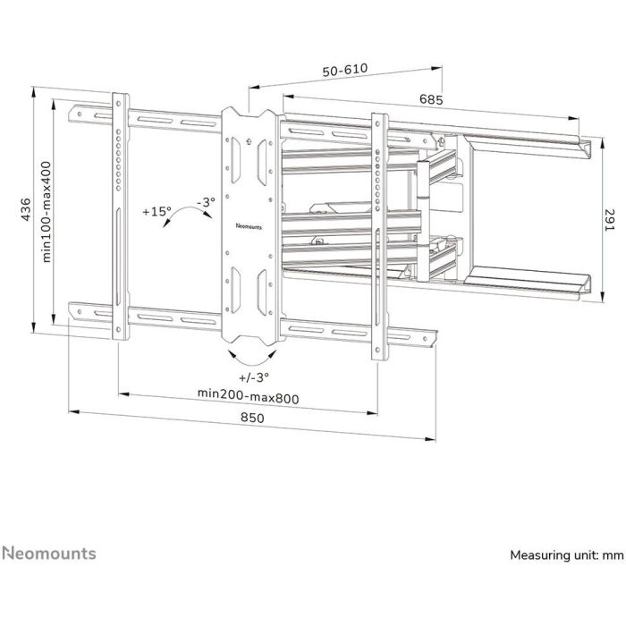 Neomounts WL40S-850BL18 Soporte de Pared Móvil para Pantallas 43-86 pulgadas - Negro 11
