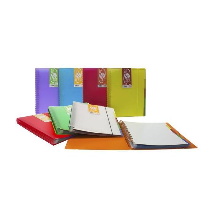 Grafoplás Carpeta 50 Fundas Espiral A4 Extraíbles Calidad Extra 5 Separadores Pp Translúcido Rígido In & Out Negro Grafoplás Carpeta 50 Fundas Espiral A4 Extraíbles Calidad Extra 5 Separadores Pp Translúcido Rígido In & Out Negro