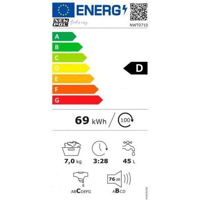 Lavadora NEWPOL NWT0710 59,7 cm 1000 rpm 7 kg 1