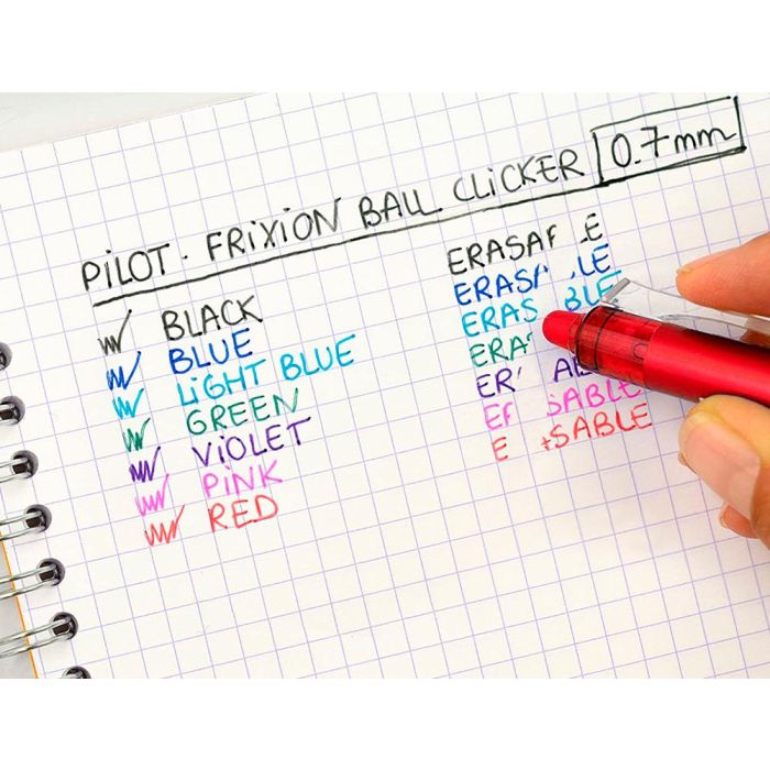 Boligrafo Pilot Frixion Clicker Borrable 0,7 mm Punta Media Rojo En Blister 5