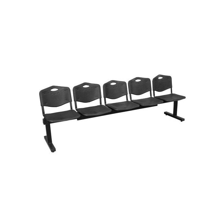 Bancada Piqueras Y Crespo Albatana 5 Plazas Diseño Robusto Patas Con Topes Reguladores Asiento Y Respaldo Pvc Negro