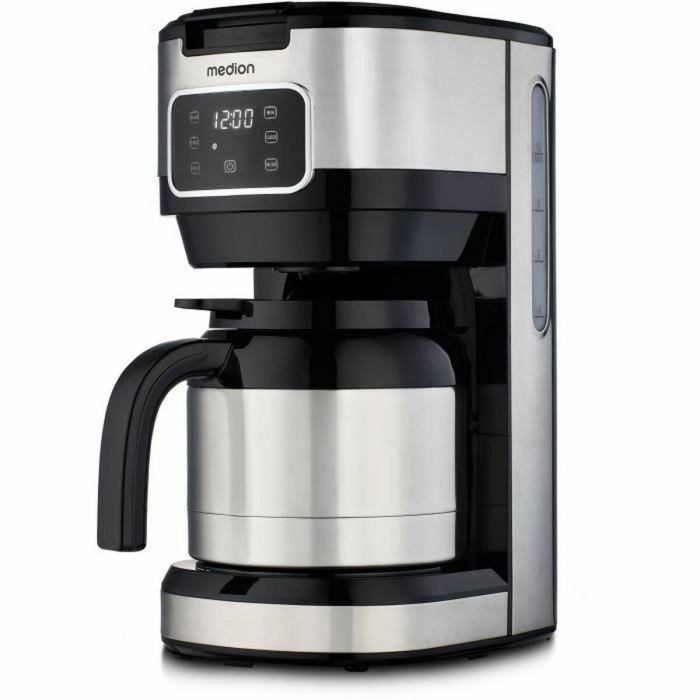 Medion MED4061275230215 Cafetera Digital con Filtro Aislado 900W 1.2L Plateada