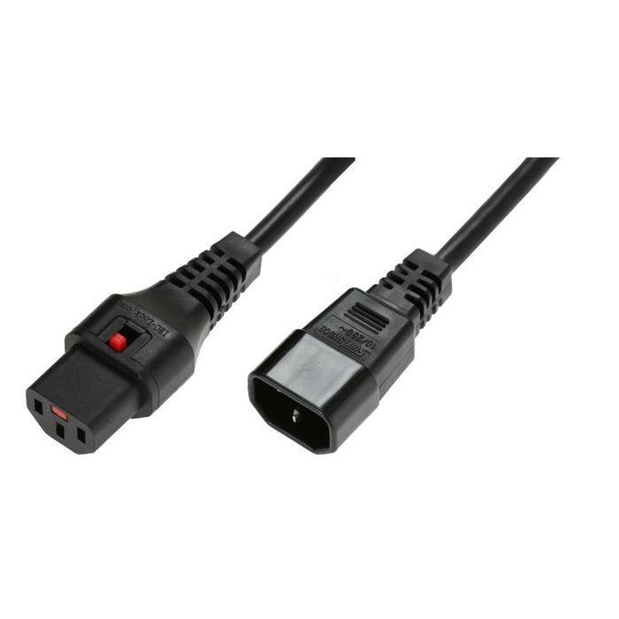 MicroConnect C13 IEC Lock to Male C14, 3 x 1.00mm2, 1.5m, Black MicroConnect C13 IEC Lock to Male C14, 3 x 1.00mm2, 1.5m, Black