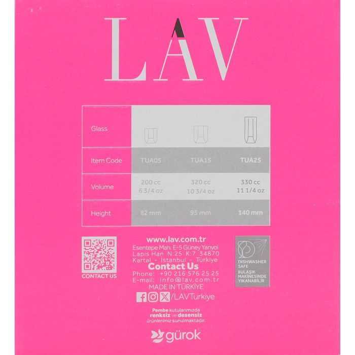 Lav Set 6 Vasos Refresco Tuana 330 cc (8 Cajas)