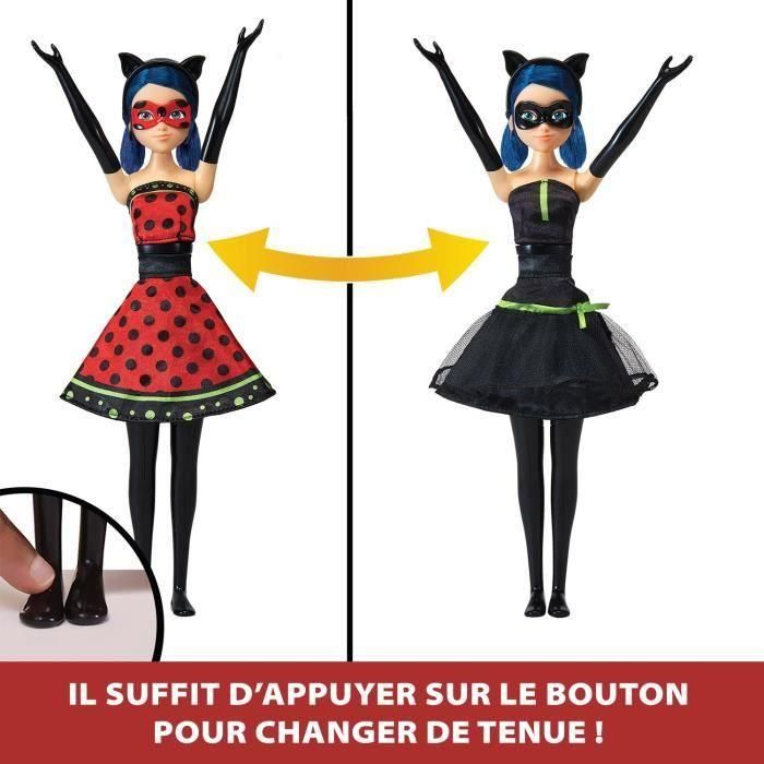 Muñeca Transformable Mariquita - BANDAI - Miraculous 26 cm - Cambio de ropa 2 Muñeca Transformable Mariquita - BANDAI - Miraculous 26 cm - Cambio de ropa 2