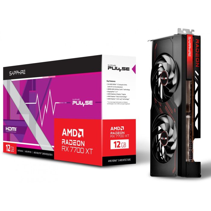 Sapphire PULSE Radeon RX 7700 XT 12GB GDDR6 – Tarjeta Gráfica para Gaming 3 Sapphire PULSE Radeon RX 7700 XT 12GB GDDR6 – Tarjeta Gráfica para Gaming 3
