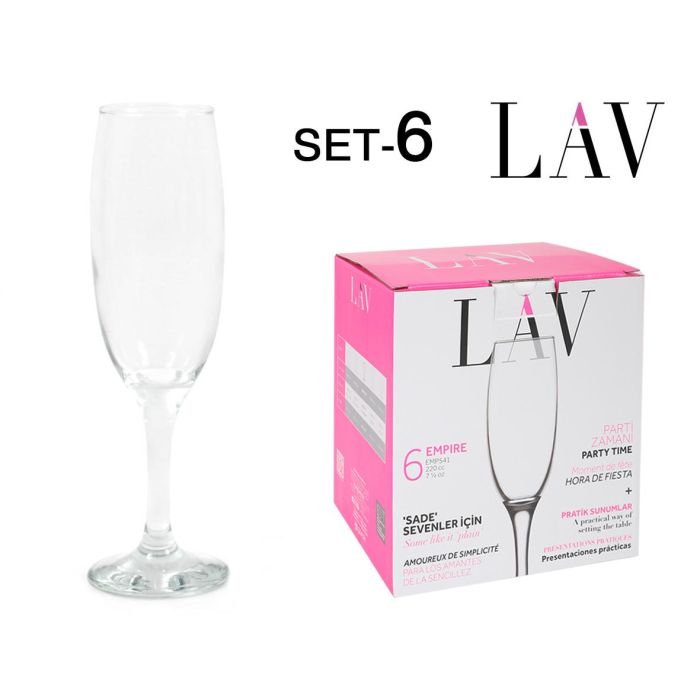 Set 6 Copas Cava 220 cc Empire - Lav (4 Cajas) Set 6 Copas Cava 220 cc Empire - Lav (4 Cajas)
