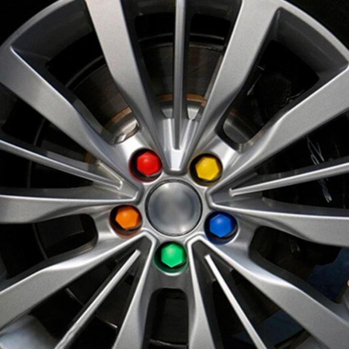 Omp Juego de 20 Tornillos de Rueda con Protector de Aluminio M14x1.5 Llave 17-19 Largo 28mm Plata OMPS09981402 5