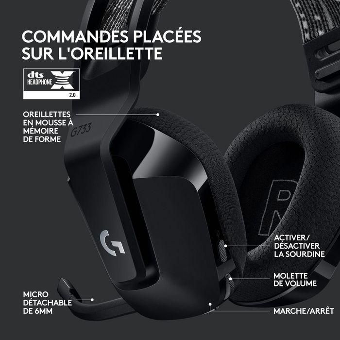 Logitech G G733 Auricular Gaming Inalámbrico con Micrófono Desmontable Blue VO!CE, RGB LIGHTSYNC, 29h Batería, para PC y Consola - Negro 18
