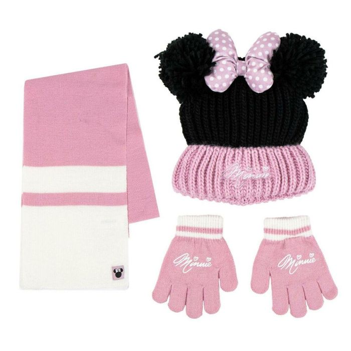 Gorro, Bufanda y Guantes Minnie Mouse Rosa 3 Piezas 0 Gorro, Bufanda y Guantes Minnie Mouse Rosa 3 Piezas 0
