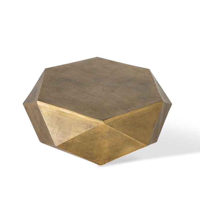 GINER Y COLOMER Mesa de Centro Hexagonal en Aluminio Dorado 107x107x34 cm 1 GINER Y COLOMER Mesa de Centro Hexagonal en Aluminio Dorado 107x107x34 cm 1