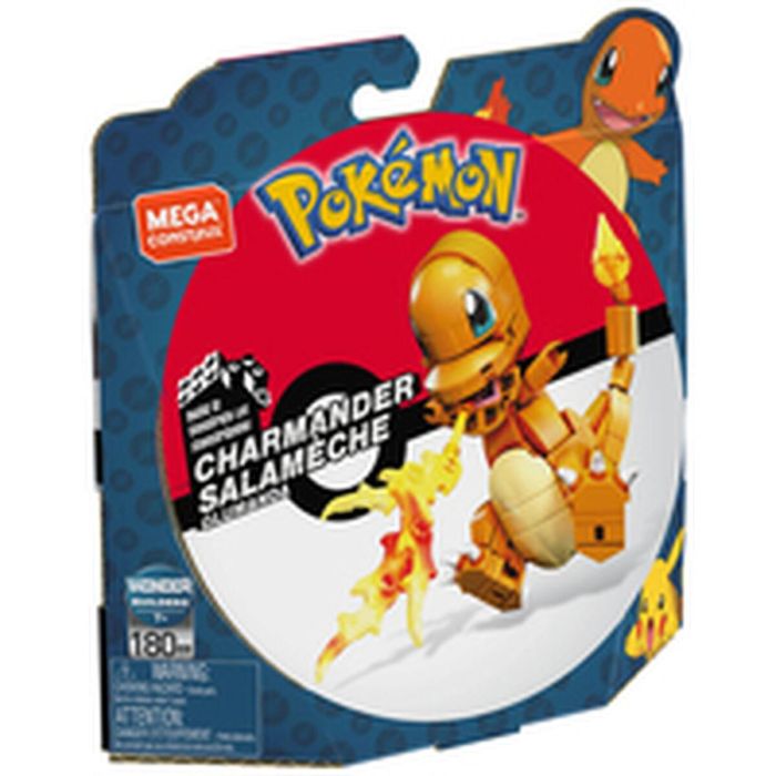 Mega Construx Pokémon Salameche: Figura de Construcción Articulada para Recrear Batallas, Tipo Fuego, 180 Piezas 8