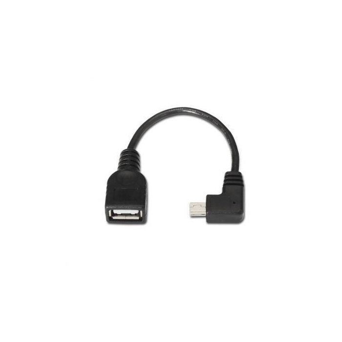 AISENS - CABLE USB 2.0 OTG ACODADO, TIPO MINI B/M-A/H, NEGRO, 15CM 1 AISENS - CABLE USB 2.0 OTG ACODADO, TIPO MINI B/M-A/H, NEGRO, 15CM 1