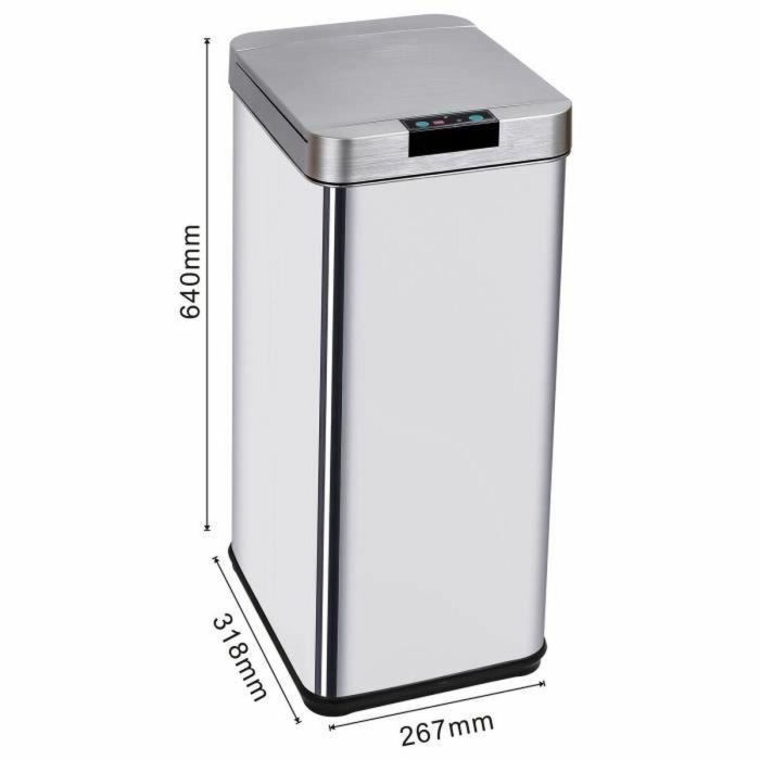 Kitchen Move PARKSIDE Bote de Basura Automático 50L Acero Inoxidable Cepillado Rectangular con Fleje Tapa Manos Libres 4 Kitchen Move PARKSIDE Bote de Basura Automático 50L Acero Inoxidable Cepillado Rectangular con Fleje Tapa Manos Libres 4