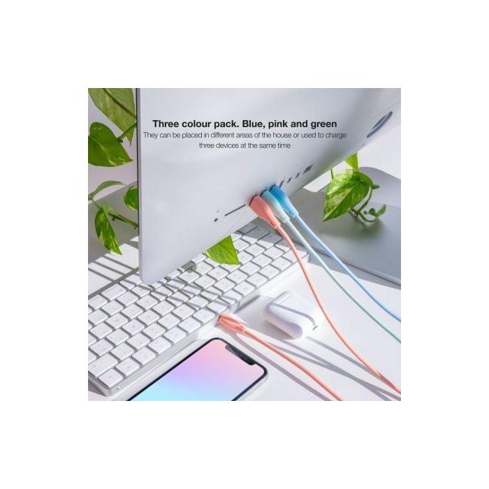 Nanocable 10.10.0401-A1 Cables USB 2.0 a Lightning Macho para Apple iPhone iPad iPod 3 Unidades 1m Rosa, Azul y Verde 3 Nanocable 10.10.0401-A1 Cables USB 2.0 a Lightning Macho para Apple iPhone iPad iPod 3 Unidades 1m Rosa, Azul y Verde 3