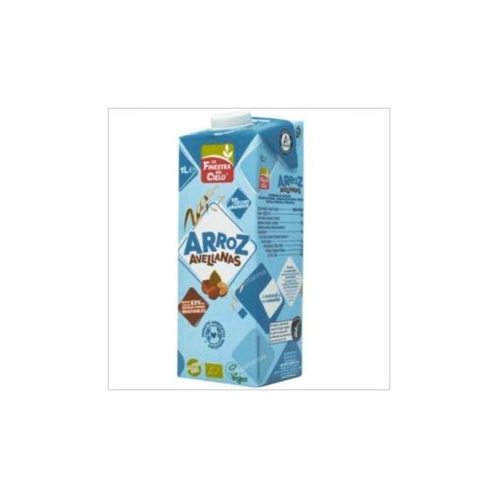 LA FINESTRA SUL CIELO Bebida Vegetal De Arroz Con Avellanas 1Lt 6Uds. Bebida Refrescante Sin Lactosa Y Sin Gluten Alimento Vegano