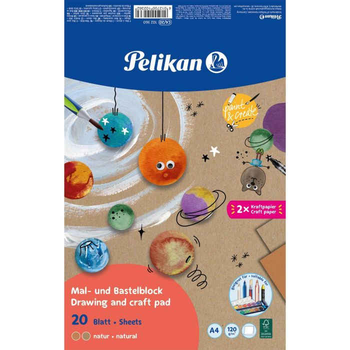 Pelikan Zeichen-und Bastelblock A4.120g/m .20 Blatt.Nat. FSC 1 Pelikan Zeichen-und Bastelblock A4.120g/m .20 Blatt.Nat. FSC 1
