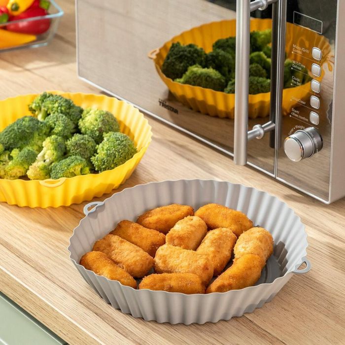 Pack Cestas de Silicona con Pincel para Freidoras de Aire y Freidora de Aire con Grill, Accesorios y Recetario InnovaGoods 3