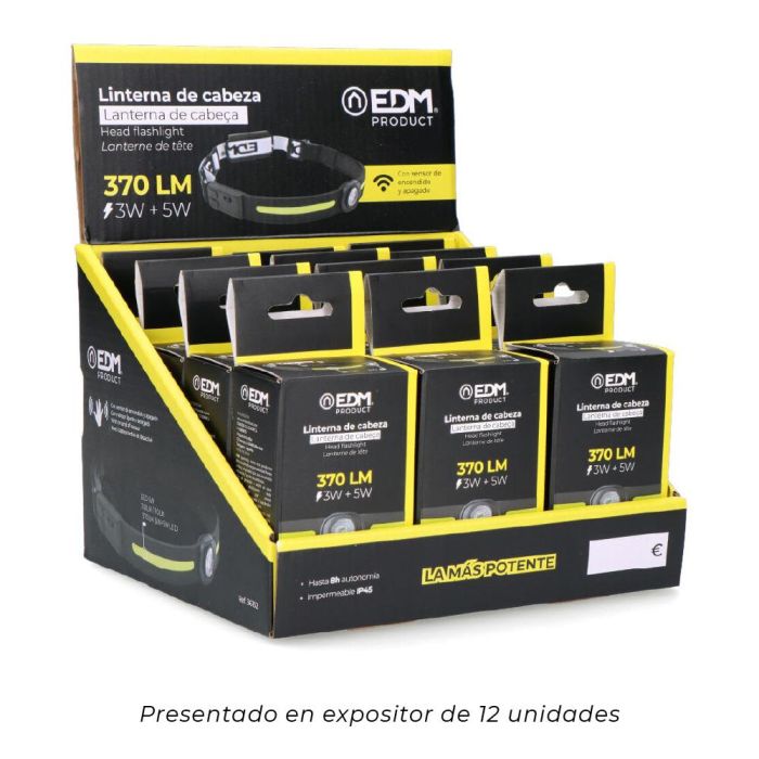 Linterna de cabeza led 3w + 5w recargable 5