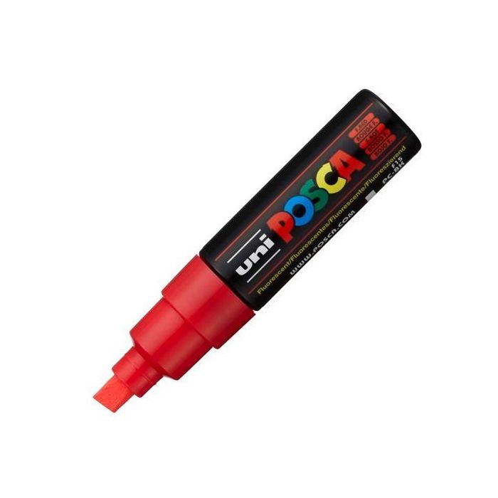 POSCA PC-8K Marcador No Permanente Punta Biselada 8.0 mm Rojo Fluor POSCA PC-8K Marcador No Permanente Punta Biselada 8.0 mm Rojo Fluor